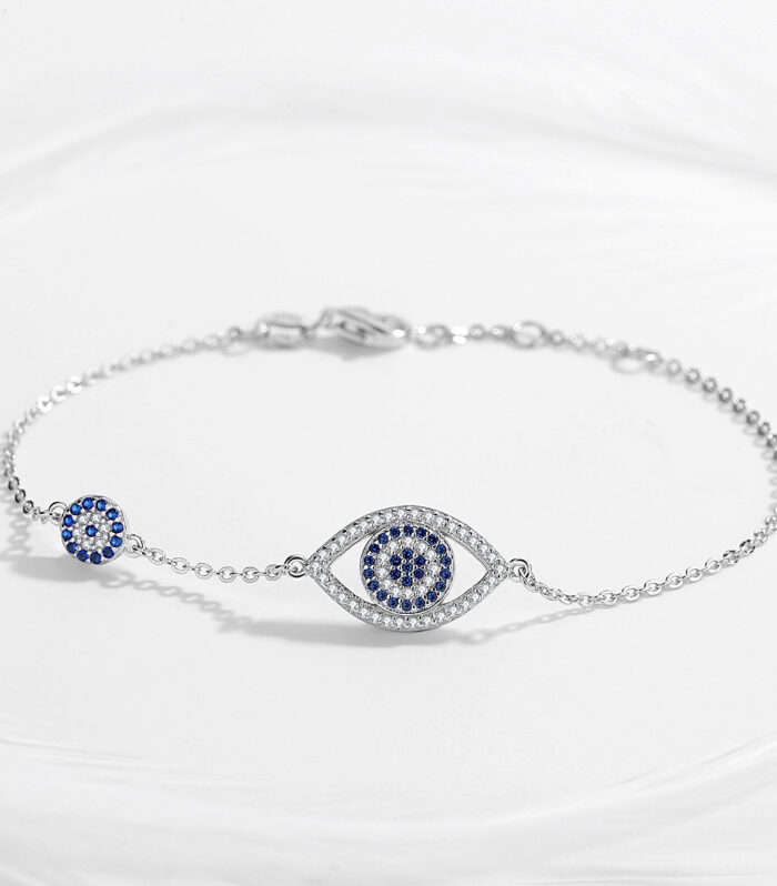 Sterling Silver Evil Eye Bracelet